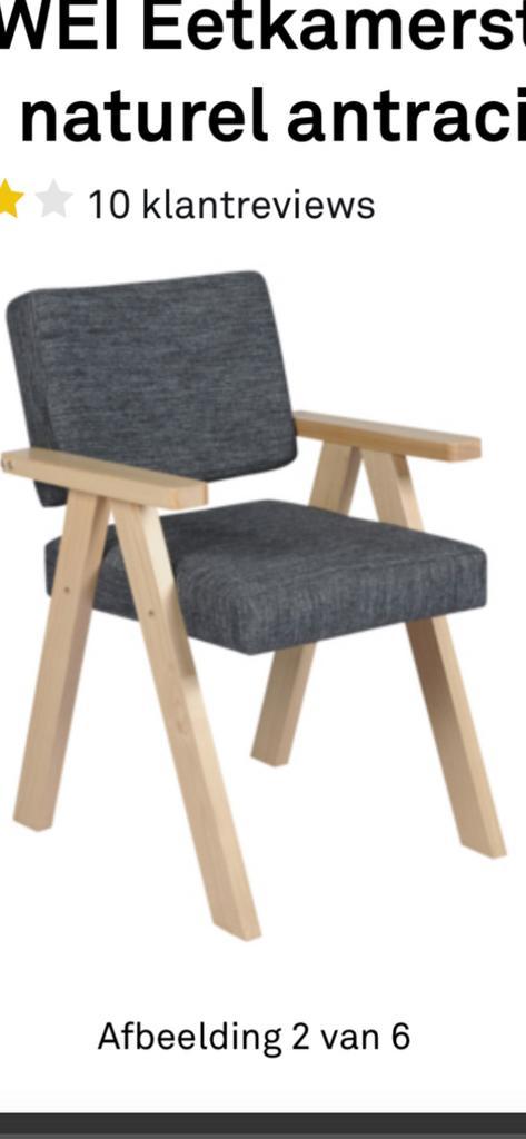 6 Eetkamerstoelen nieuw, Huis en Inrichting, Stoelen, Nieuw, Vijf, Zes of meer stoelen, Hout, Stof, Overige kleuren, Ophalen