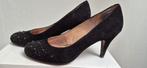 Zwarte suede leer pumps glitter maat 39, Pumps, Zwart, Ophalen of Verzenden, Zo goed als nieuw