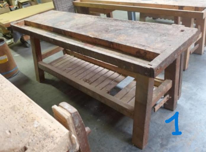 houten werkbanken stevige ouderwetse kwaliteit, Doe-het-zelf en Verbouw, Werkbanken, Gebruikt, 170 cm of meer, Ophalen