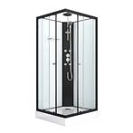 Complete Douchecabine 90x90x225 met Achterwanden Wit Zwart, Sanotechnik, Veenderveld 32, 2371 TV Roelofarendsveen, Info@dealplein.nl