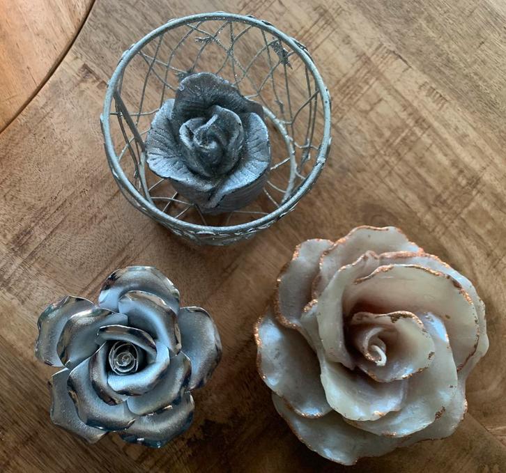 3x roos decoratie, Huis en Inrichting, Woonaccessoires | Overige, Zo goed als nieuw, Ophalen of Verzenden