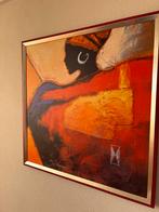 Ingelijste poster met intense kleuren, Antiek en Kunst, Kunst | Schilderijen | Klassiek, Ophalen