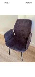 4 Prachtige eetkamerstoelen van velours stof antraciet, Ophalen, Zo goed als nieuw, Vier, Stof