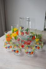 Vintage set limonade glazen en karaf, Frisdrankglas, Ophalen of Verzenden, Zo goed als nieuw