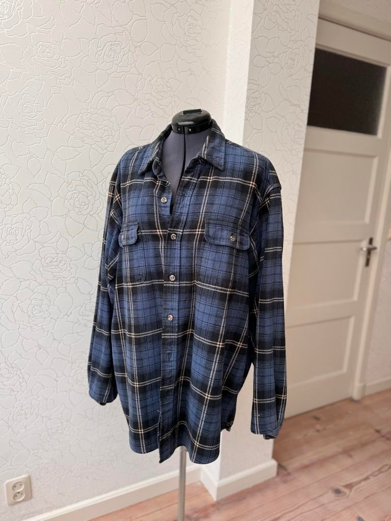 Oversized Katoenen Houthakkers Blouse XL, Kleding | Heren, Overhemden, Ophalen of Verzenden, Gedragen, Blauw, Halswijdte 43/44 (XL)