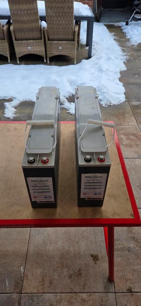 2x wing 12v 150ah accu's, Doe-het-zelf en Verbouw, Elektra en Kabels, Zo goed als nieuw, Overige typen, Ophalen
