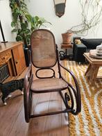 Vintage Schommelstoel - Riet en Hout, Huis en Inrichting, Stoelen, Ophalen, Gebruikt, Bruin, Vintage
