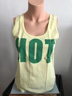 Dept gele top mouwloos hot print vintage oto 42cm, Verzenden, Geel, Maat 42/44 (L), Zonder mouw