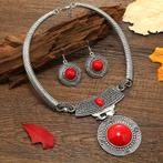 SALE: Sieradenset met rode stenen, Overige materialen, Feuerbachstrasse11,Potadam,Potsdam, Nieuw, Ophalen of Verzenden