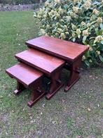 Vintage eiken mimiset bijzettafels tafeltjes plantentafel, Ophalen of Verzenden