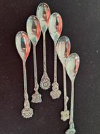 Zilveren bloemenlepels - set van 6 (DE), Antiek en Kunst, Antiek | Bestek, Ophalen of Verzenden