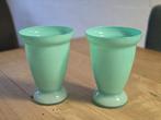 Set van 2 mooie glazen vazen – mintgroen & helemaal gaaf, Ophalen of Verzenden, Minder dan 50 cm, Groen, Glas