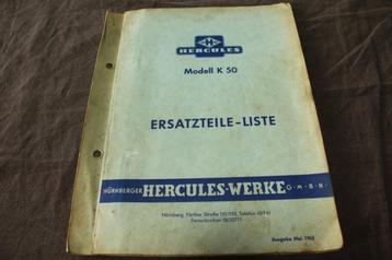 Hercules K50 1963 moped ersatzteil liste  beschikbaar voor biedingen