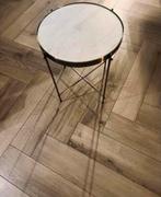 Bijzettafeltje. Marble Wit. Zgan., 45 tot 60 cm, Minder dan 55 cm, Rond, Ophalen of Verzenden