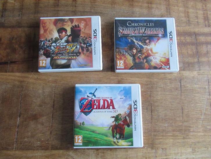 3 x nintendo 3DS game Samurai Warriors Zelda Street Fighter, Spelcomputers en Games, Games | Nintendo 2DS en 3DS, Zo goed als nieuw