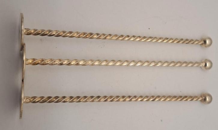 Drie Verzilverde Cocktail Stampers, Antiek en Kunst, Antiek | Bestek, Ophalen of Verzenden