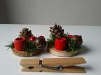 2x vintage kerststukje, kaarsenhouder jaren 60, Diversen, Kerst, Ophalen of Verzenden, Zo goed als nieuw
