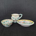 Kavel van 3 vintage Italiaanse aardewerk groene haan, Antiek en Kunst, Antiek | Keramiek en Aardewerk, Ophalen of Verzenden