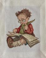 Borduurwerk, zijde, Hummel, lezen, vintage, Hobby en Vrije tijd, Borduren en Borduurmachines, Ophalen, Gebruikt, Handborduren