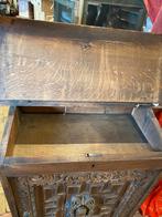 Landelijk Frans eiken kastje eendeurskastje met klep, Ophalen