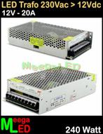 LED Trafo Voeding Adapter Driver - 230V > 12V - 20A = 240W, Ophalen of Verzenden, Nieuw, LEDtrafo