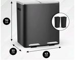 Bayt Dubbele afvalemmer - 2x30 liter - Met pedaal, Huis en Inrichting, Woonaccessoires | Prullenbakken, Ophalen, Met pedaal, Nieuw
