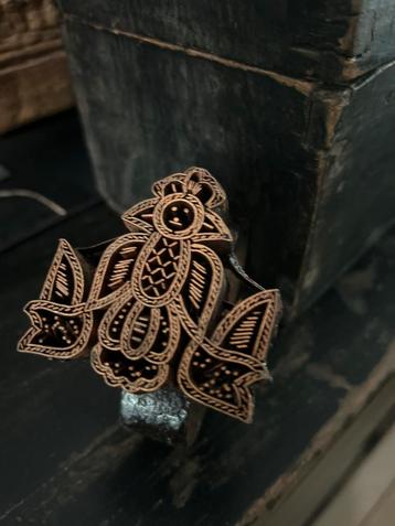 Klein koperen was batik stempeltje Oosters beschikbaar voor biedingen