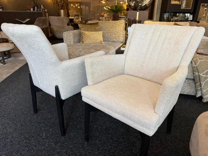 Set 4 Luxe stoelen Kristi, Dimondi by Teugra, Huis en Inrichting, Stoelen, Nieuw, Vier, Stof, Wit, Ophalen