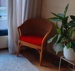Rotan stoeltje met los rood kussen, Ophalen, Gebruikt, Rotan stoel met los kussen, Riet of Rotan