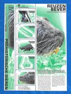 Prehistorische dieren, reuzenbever (postzegelvel), Postzegels en Munten, Na 1940, Verzenden, Postfris