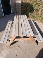 Mooie picknicktafel 180cm (1 zomer buiten gestaan), Ophalen, Zo goed als nieuw, Rechthoekig