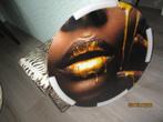 schilderij lip goud/zwart glas, Huis en Inrichting, Woonaccessoires | Schilderijen, Tekeningen en Foto's, Ophalen, 50 tot 75 cm