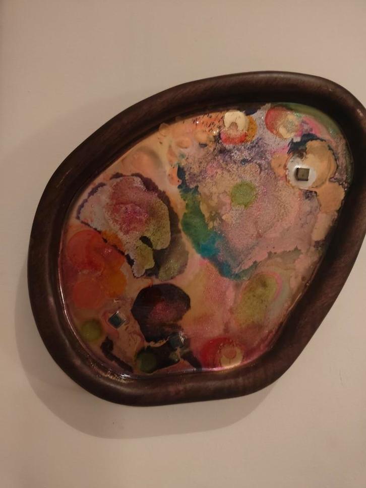 acid stained resin mirror, Antiek en Kunst, Kunst | Schilderijen | Abstract, Verzenden