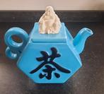 Chinese blauwe theepot met Buddha op deksel - Nieuwstaat, Antiek en Kunst, Ophalen of Verzenden