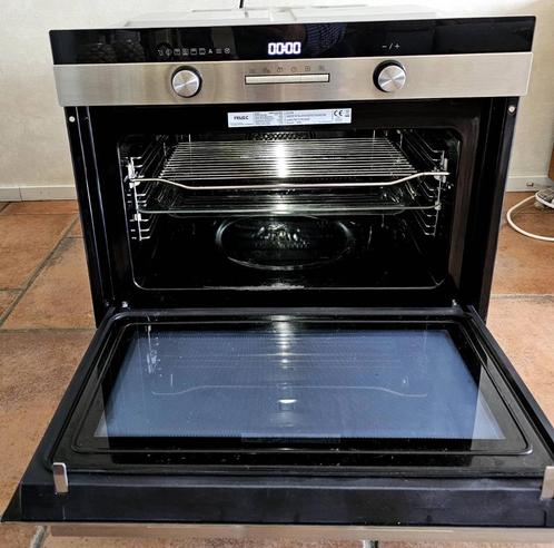 RVS Combimagnetron oven ( FRILEC ), Witgoed en Apparatuur, Ovens, Gebruikt, Inbouw, Oven, 45 tot 60 cm, 45 tot 60 cm, Hete lucht