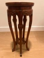 Vintage Plantentafel Chinees met stenen blad, Ophalen, Rond, Minder dan 55 cm, 60 cm of meer