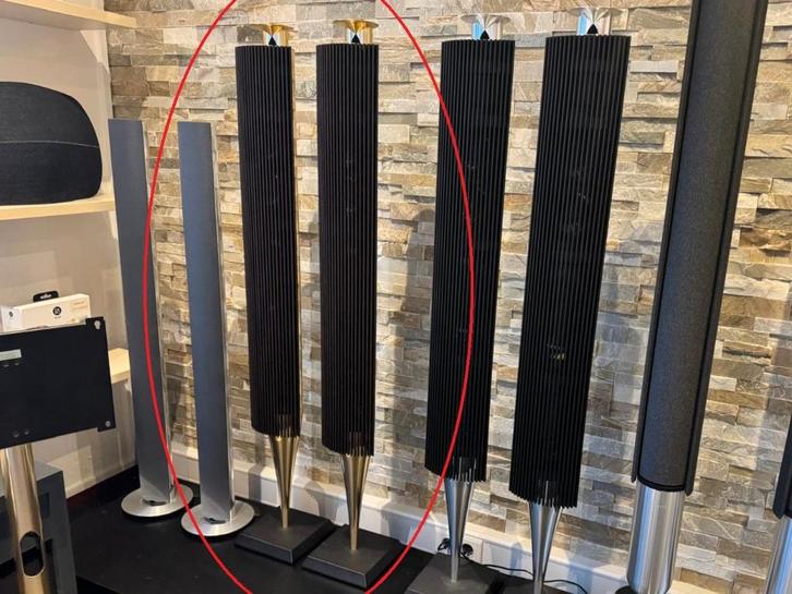 Beolab 18 (Gold Tone / Dark Oak) B&O Bang en Olufsen, Audio, Tv en Foto, Luidsprekers, Zo goed als nieuw, Front, Rear of Stereo speakers