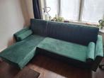 Groene Velvet Hoekbank, Huis en Inrichting, Banken | Bankstellen, Ophalen, 125 tot 150 cm, Hoekbank, Driepersoons