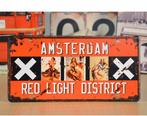 Amsterdam Red Light District Vintage Metalen Bord (Plaat), Verzenden, Nieuw