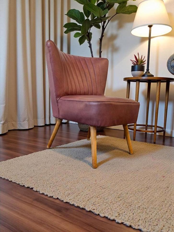 vintage roze cocktailzetel / éénzit / retro fauteuil, Antiek en Kunst, Curiosa en Brocante, Ophalen