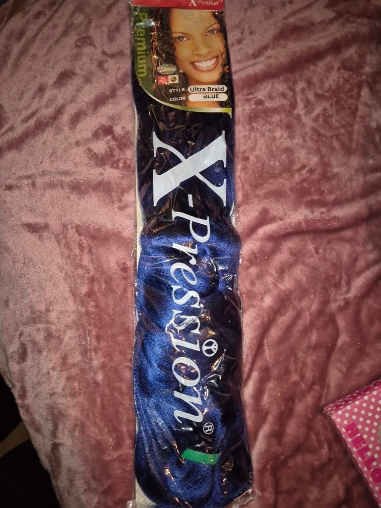 X-pression Ultra Braid Nieuwe Blauwe Haarverlenging, Ophalen of Verzenden, Nieuw, Pruik of Haarverlenging