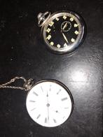 2 antieke zakhorloges, Sieraden, Tassen en Uiterlijk, Horloges | Antiek, Overige merken, Met ketting, Ophalen of Verzenden, Zilver
