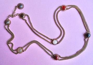 jwg Lange vintage 70 ketting ceintuur agaat carneool goud kl beschikbaar voor biedingen