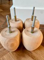 Bedpoten hout - H 12,5cm, Huis en Inrichting, Ophalen of Verzenden, Gebruikt, Hout