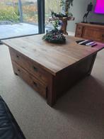 Teakhouten Salontafel met Lades, Gebruikt, 50 tot 100 cm, 50 tot 75 cm, Landelijk