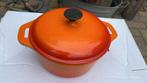 Gietijzeren braadpan oranje, Huis en Inrichting, Ophalen of Verzenden, Zo goed als nieuw, Gietijzer, Koekenpan of Braadpan