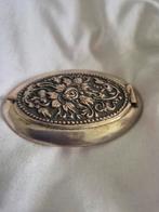 Antiek Zilveren Poederdoosje met Spiegel, Sieraden, Tassen en Uiterlijk, Broches, 4 tot 7 cm, Gebruikt, Ophalen of Verzenden, Zilver
