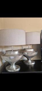 Mooie zilverkleurige tafellampen, 50 tot 75 cm, Ophalen of Verzenden, Zo goed als nieuw, Stof