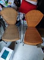 Twee rieten stoelen, Huis en Inrichting, Stoelen, Ophalen, Gebruikt, Twee, Bruin