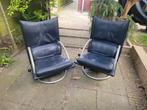 2 x Rolf Benz Torino Bmp leren fauteuils draaibaar, Ophalen, Gebruikt, Minder dan 75 cm, Leer